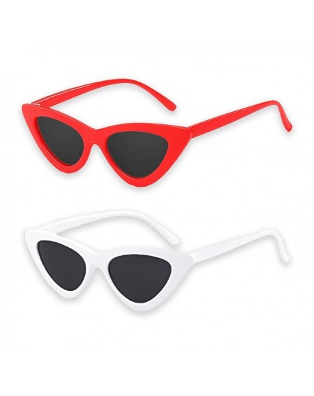 Cat Eye Sunglasses Clout Goggles Bundle Of White And Red Vintage Mod