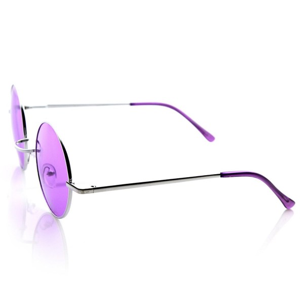 Lennon Style Round Circle Metal Sunglasses W Color Lens Tint Silver Purple Cr119yagopd 3887