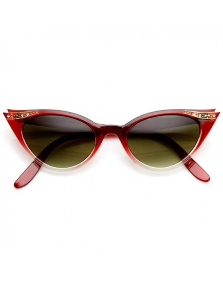 Vintage Inspired Mod Womens Fashion Rhinestone Cat Eye Sunglasses Red Fade Ch11ktea279