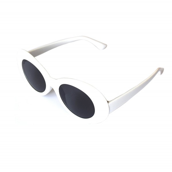 Bold Retro Oval Mod Thick Frame Sunglasses Round Lens Clout Goggles White Cq187in8dww