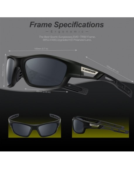 Polarized Sunglasses Baseball Ems Tr90 Unbreakable Balckandblackandgray Lens Cx186yh400a 