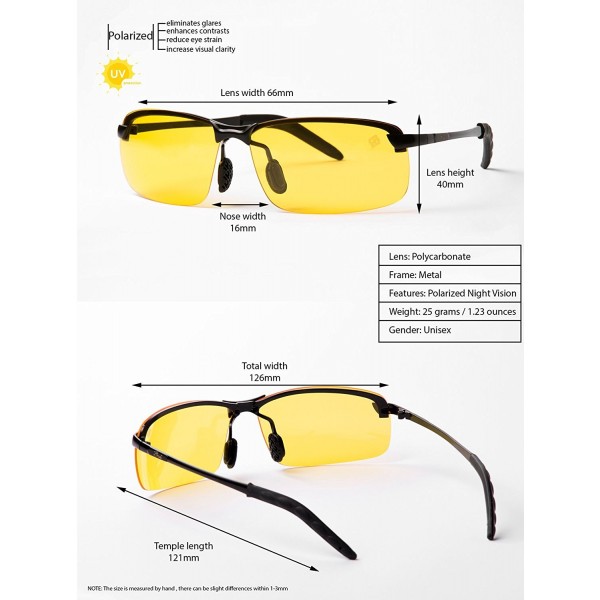 Night Driving Glasses - Anti-glare - Yellow Tint Polarized Lens for Men ...