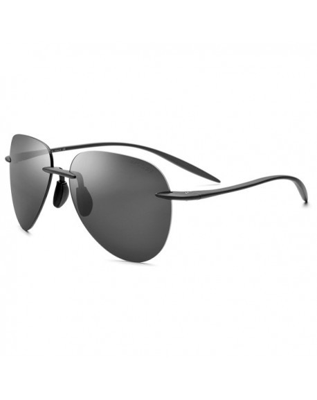 Tr90 Rimless Aviation Sunglasses For Men With Mirror Nylon Polarized