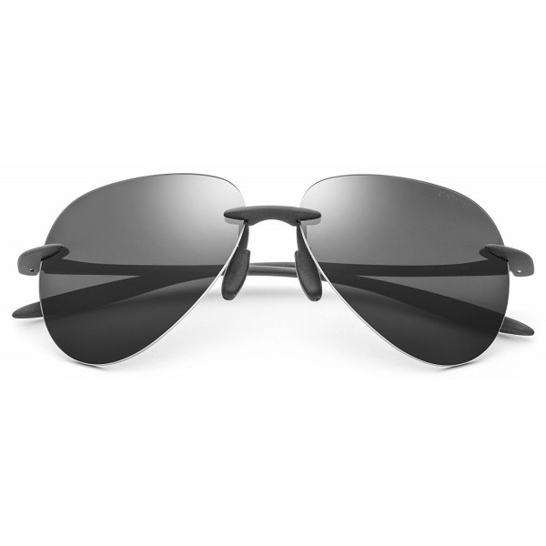 Tr90 Rimless Aviation Sunglasses For Men With Mirror Nylon Polarized