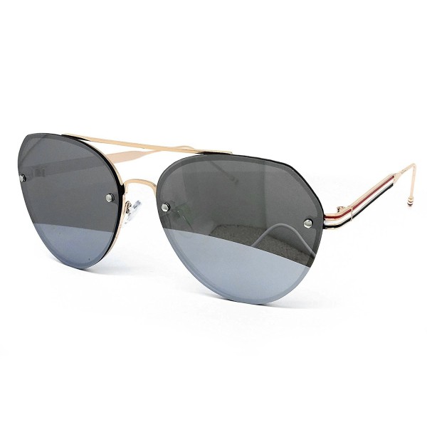 537 Rimless Metal Frame Revo Mirrored Retro Fashion Aviator Vintage Sunglasses Rimless Metal 