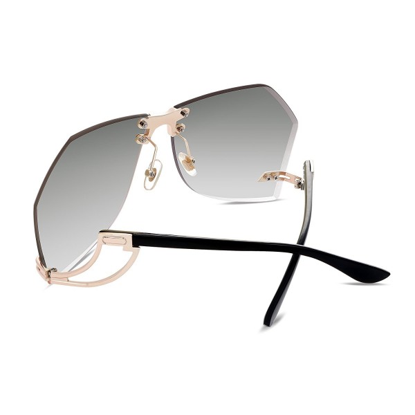 One Piece Special Rimless Lens Oversized Sunglasses for Women B2251 ...