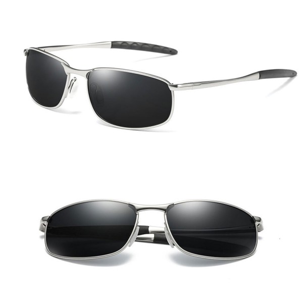 Rectangular Sunglasses Metal Polarized Square